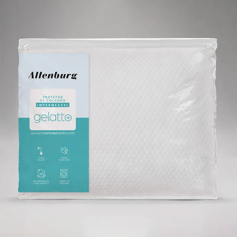 1,40M X 1,90M X 50CM-PROTETOR COLCHAO IMPERMEAVEL GELATTO - BRANCO