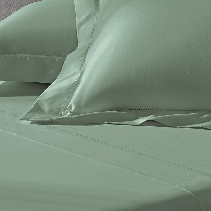 2,20M X 2,70M-JOGO CAMA 4 PC CETIM SUBLIME PONTO AJOUR - VERDE CREAM