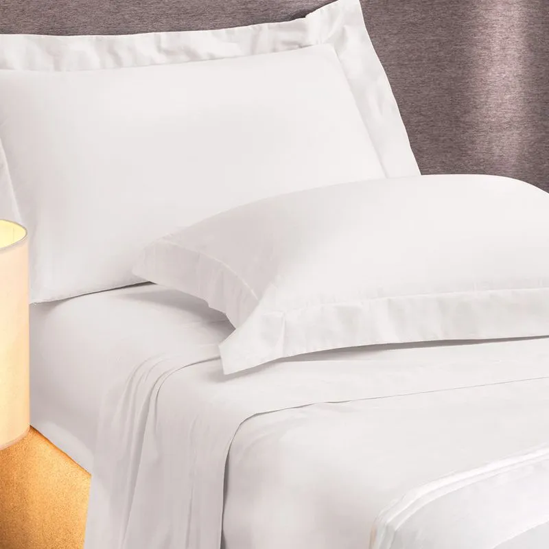 2,40M X 2,50M-JOGO CAMA 4PC ALGODAO LUX 200F - BRANCO
