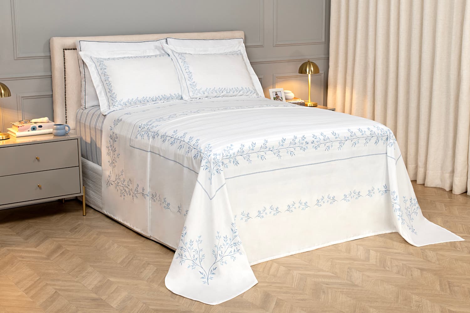 JG. CAMA ENCANTO CASAL 04 PCS POL. - OLIVA