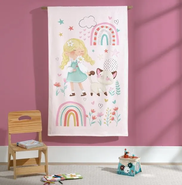 TOALHA BANHO FELPUDO D ESTAMPADO 70CM X1,15M DOCE AMIZADE UNICA