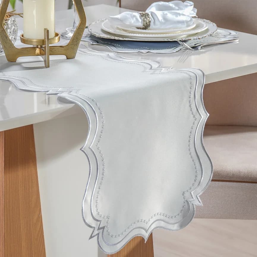 TRILHO DE MESA BORDARE 40CM X 1,80M OYSTER